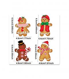 Set 12 decoratiuni Craciun - Turta dulce / Spiridusi / Clopotei, din lemn (mai multe modele)