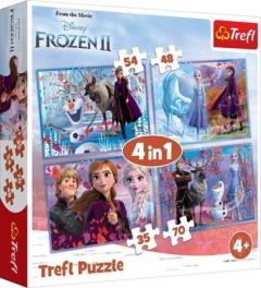Puzzle 4in1 - Frozen II - Calatorie catre necunoscut