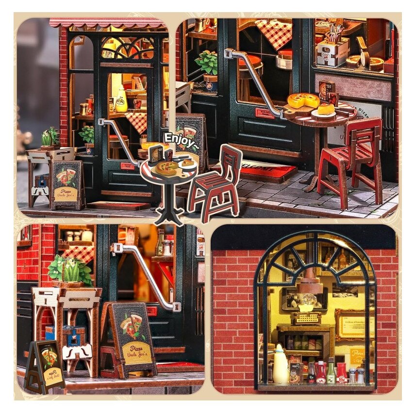 Puzzle 3D 236 piese - Minicasuta - Pizzeria Unchiului Joe - Cutebee