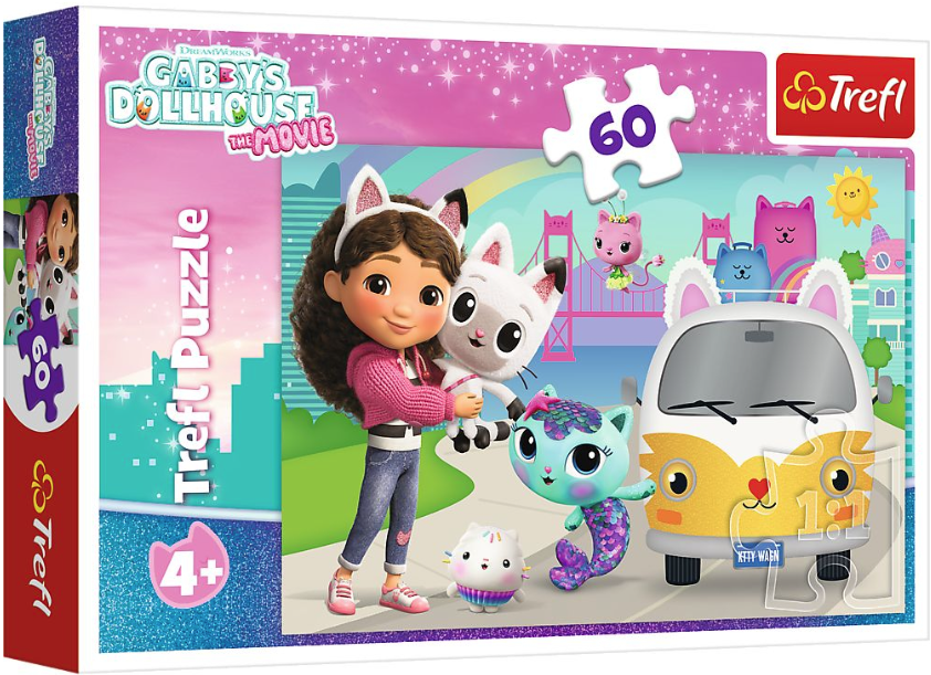 Puzzle - Gaby's Dollhouse - Casa pisicii lui Gabby, 60 piese - Trefl