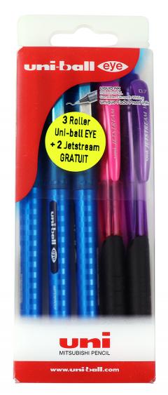 Set 5 pixuri - 3 Roller Uni-ball Eye and 2 Jetstream - Model 4