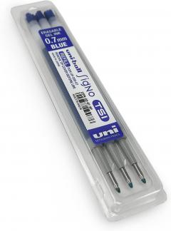 Set rezerve roller - Uni-Ball Signo, 0.7mm, albastru, 3 bucati