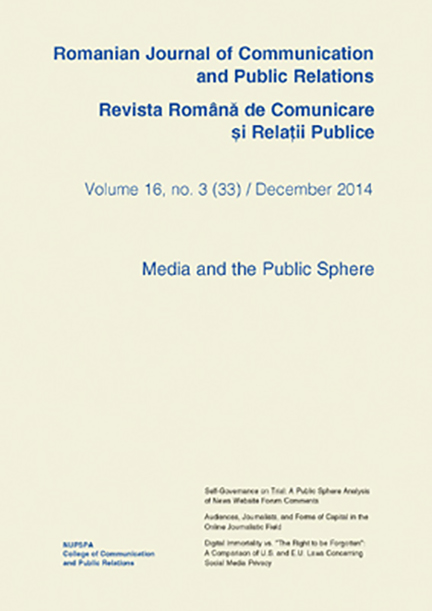 Romanian Journal of Communication and Public Relations / Revista romana de comunicare si relatii publice - nr. 33 / 2014