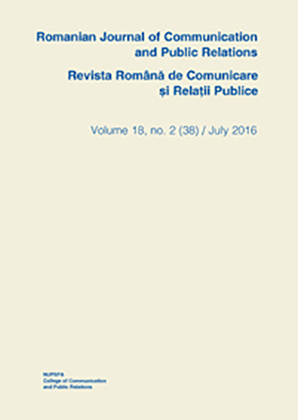 Romanian Journal of Communication and Public Relations / Revista romana de comunicare si relatii publice - nr. 38 / 2016