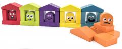 Set de constructie din lemn - Casutele vesele