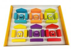 Set de constructie din lemn - Casutele vesele
