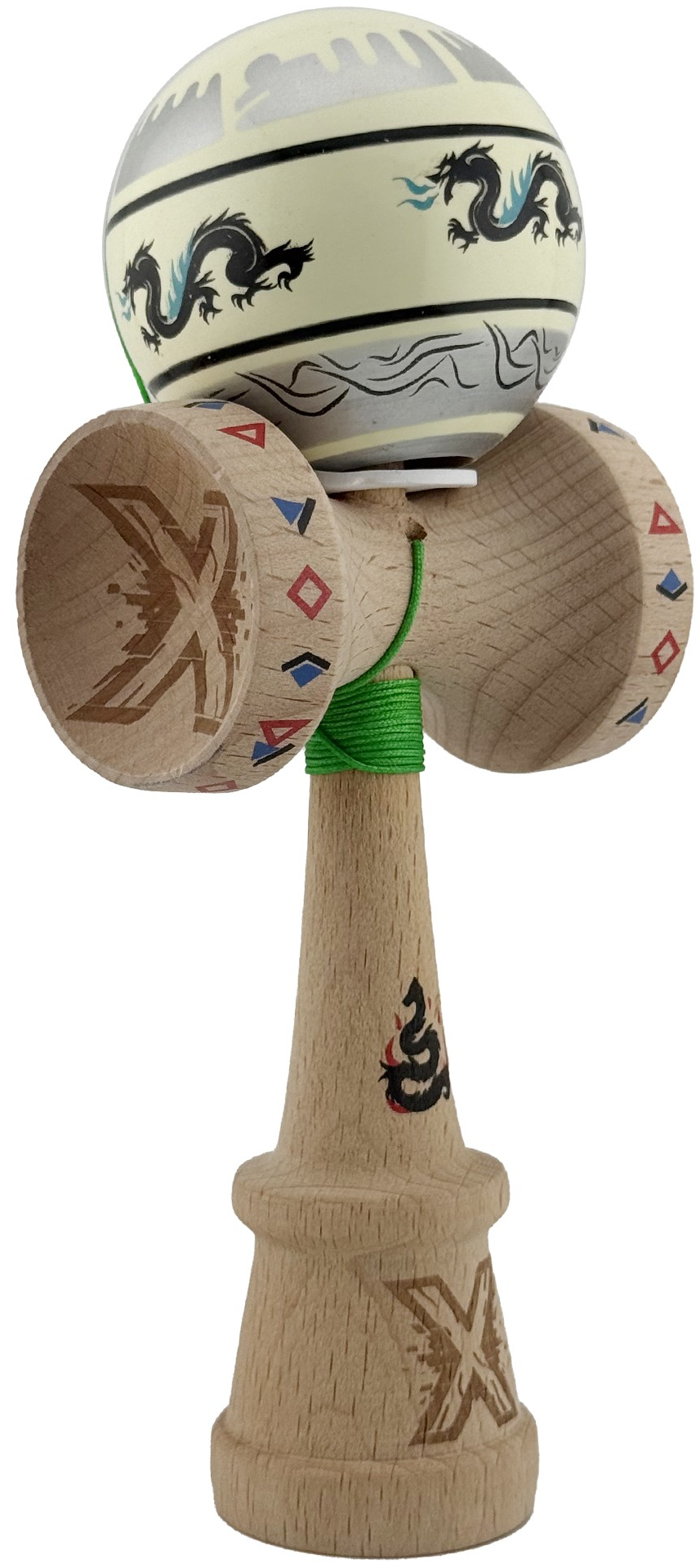 Jucarie de indemanare - Kendama X Dragon, Gri/Galben deschis - X