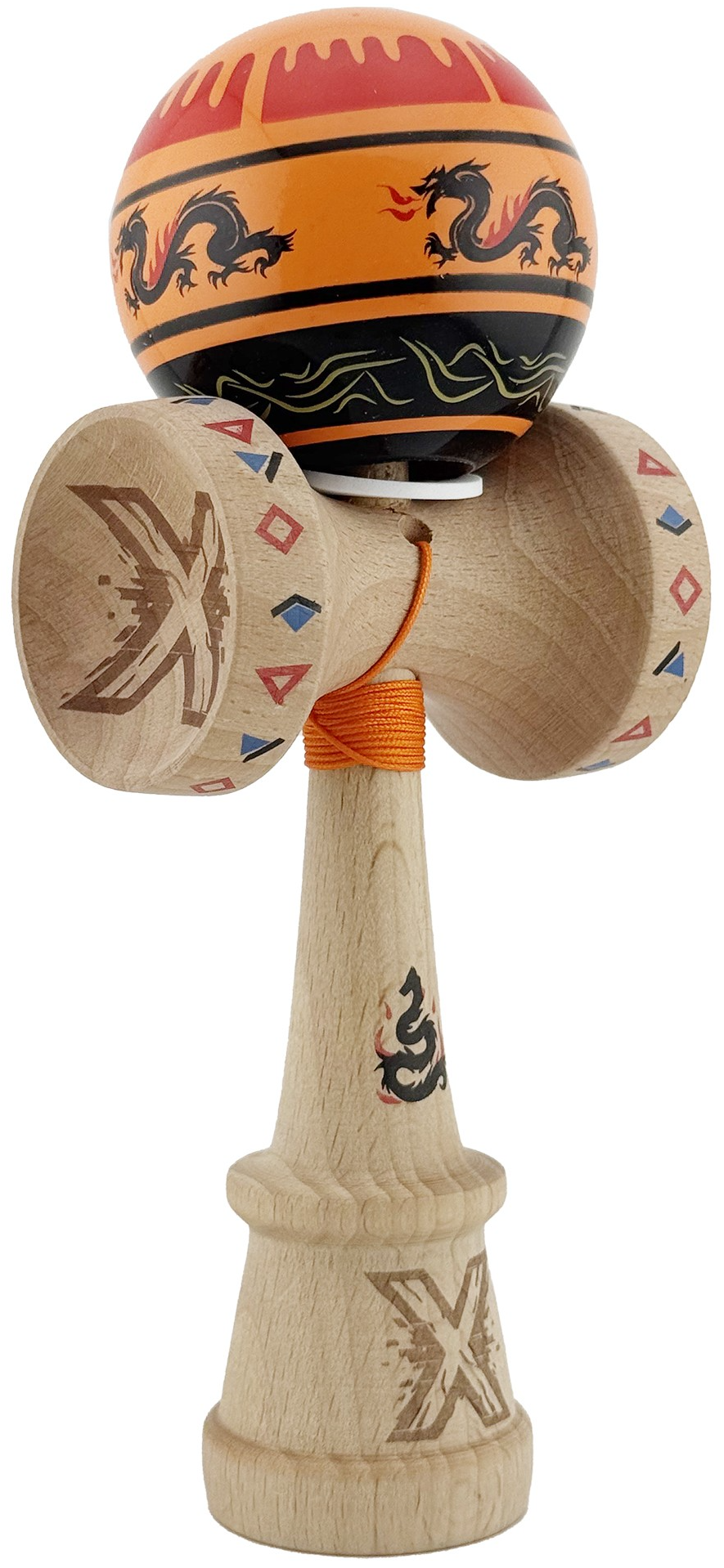 Jucarie de indemanare - Kendama X Dragon, Portocaliu/Negru - X