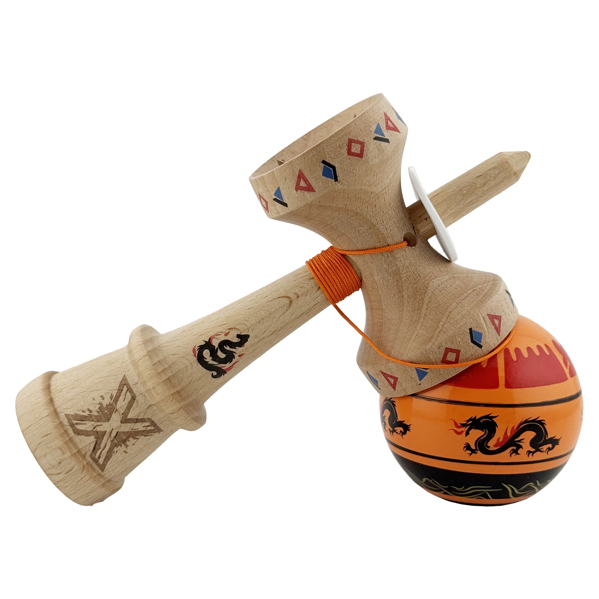 Jucarie de indemanare - Kendama X Dragon, Portocaliu/Negru - X