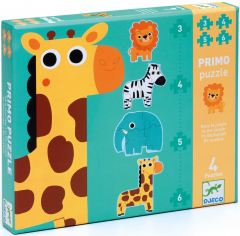 Set 4 puzzle-uri progresive - Animale in jungla, 18 piese