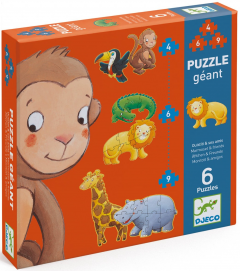 Set 6 puzzle-uri progresive - Animale salbatice, 38 piese