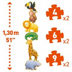 Set 6 puzzle-uri progresive - Animale salbatice, 38 piese