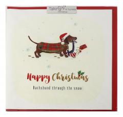 Felicitare - Happy Christmas Dachshund Through The Snow