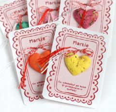 Martisor - Inima 3D, plantabil (mai multe modele - pret pe bucata)