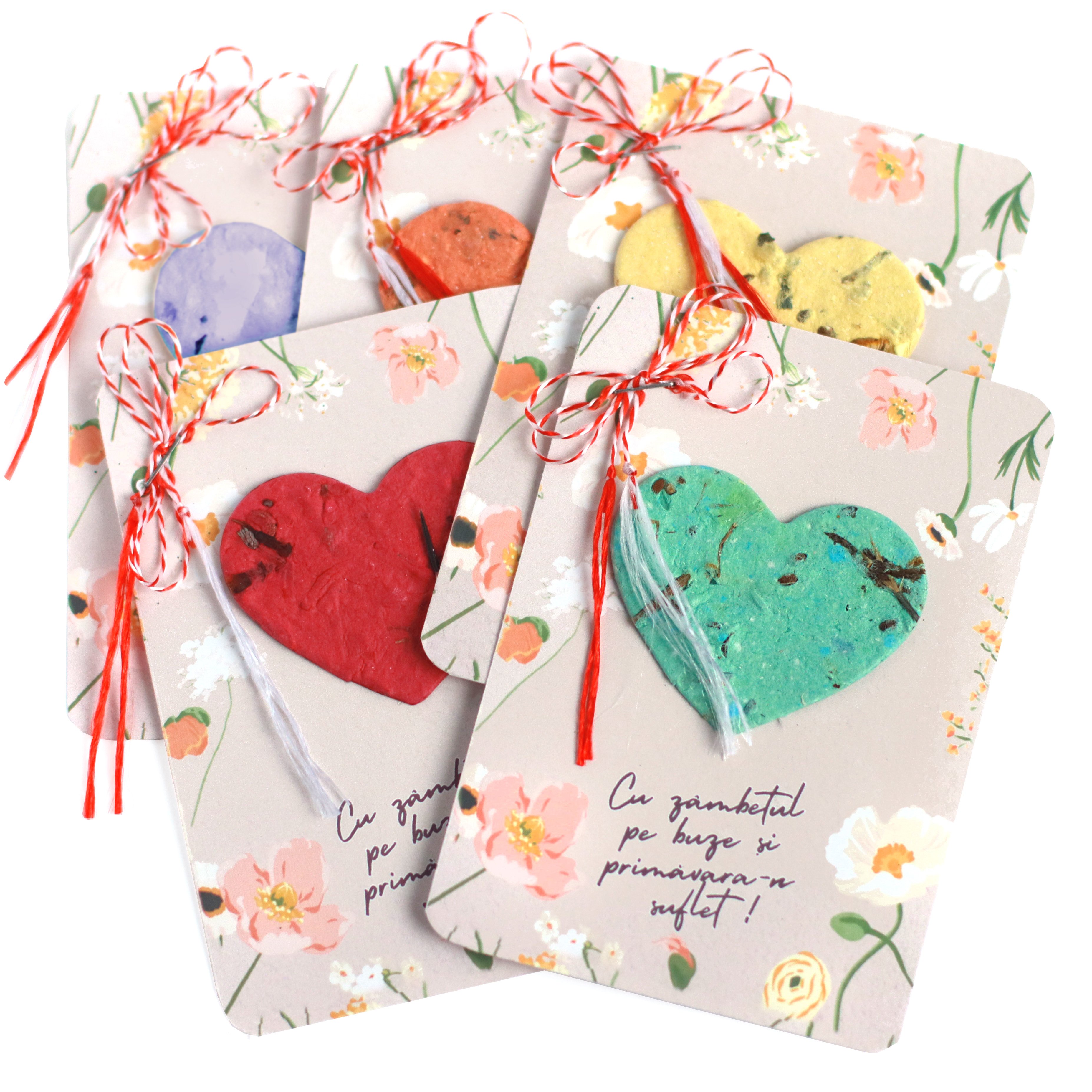 Martisor - Inima, plantabil (mai multe modele-culori, pret pe bucata ...