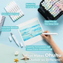 Set 96 markere Brush & Chisel - Ohuhu Honolulu - Sweetness & Blossoming