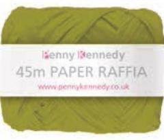 Panglica verde din rafie pentru cadouri - 45m