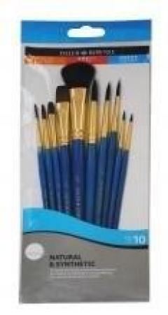 Set pensule din par de capra si ponei - 10 bucati