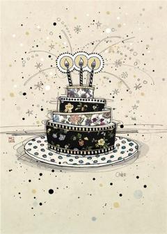 Felicitare Birthday Cake Bug Art