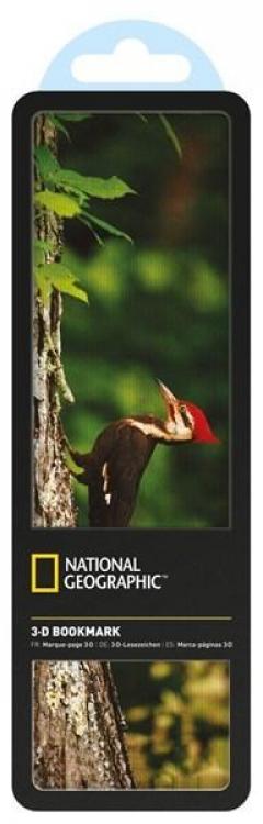 Semn de carte 3D National Geographic - Pileated Woodpecker