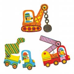 Puzzle mobil Duo - Vehicule, 12 piese