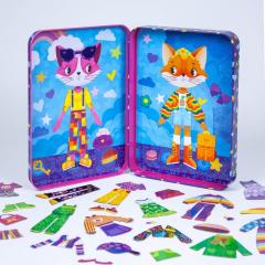 Puzzle magnetic in cutie metalica - Magia modei, 45+ piese