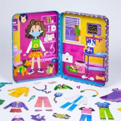 Puzzle magnetic in cutie metalica - In vizita la veterinar, 45+ piese