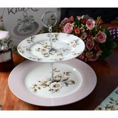 Katie Alice - Vintage Inspired Two Tier Cottage Flower Cake Stand