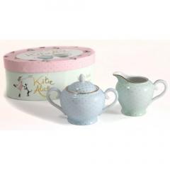 Katie Alice Cupcake Couture Porcelain Sugar and Creamer Jug in Hat Box