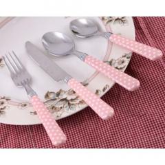 Katie Alice Cottage Flower 'Pink Spot' 16pc Polka Dot Cutlery Set