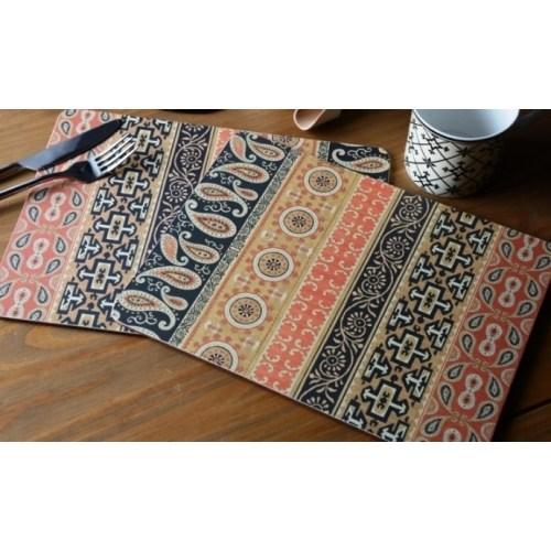 'Ethnic Gold' Traditional Cork Backed Placemats