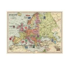 Hartie de impachetat - Europe Map Wild & Wolf