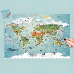 Puzzle educativ - Construieste Harta Lumii, 74 piese