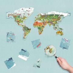 Puzzle educativ - Construieste Harta Lumii, 74 piese