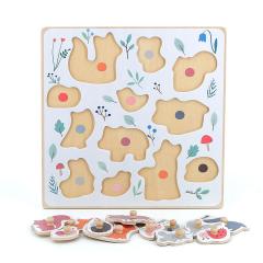 Puzzle din lemn - Forest animals peg puzzle - Sarah Betz