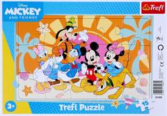 Puzzle 15 piese - Disney - Mickey Mouse si prietenii