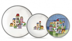 Set 3 farfurii - Paese Mio - Albastru