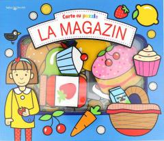 Carte cu puzzle. La magazin. Bebe invata