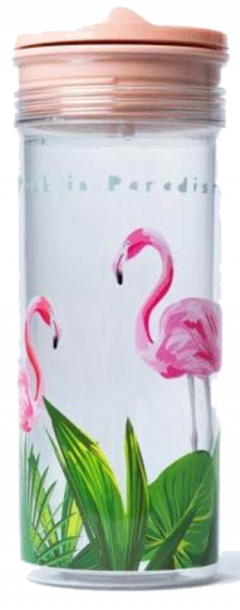 Sticla pentru apa - SlideCup Crystal - Flamingo
