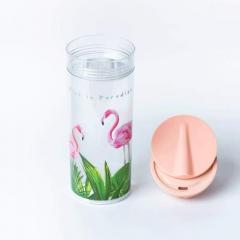 Sticla pentru apa - SlideCup Crystal - Flamingo