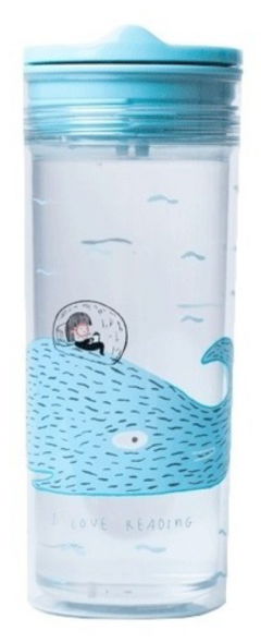 Sticla pentru apa - SlideCup Crystal - Whale