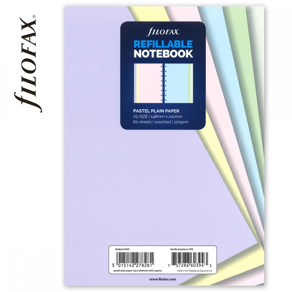 Rezerva hartie - Pastel A5 Plain Paper Notebook Filofax - Filofax