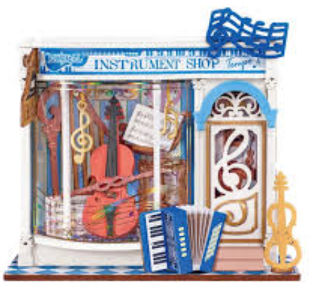 Diorama. Puzzle 3D 63 piese - Melody Instrument Shop - Robotime