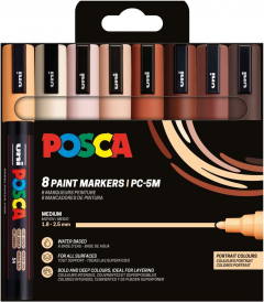 Set 8  markere - UNI Posca PC-5M - Portrait Colours