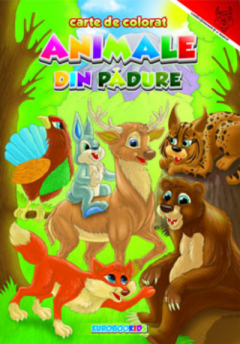 Animale din padure. Carte de colorat