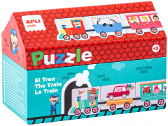 Puzzle educativ - Train puzzle house box