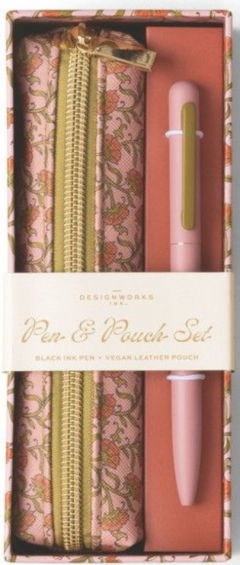 Set penar etui + pix - Pink Vintage Floral