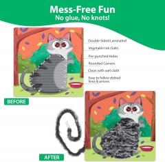 Set creativ - Arta cu sireturi pufoase - Animale