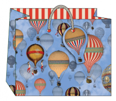 Punga de cadou - Blue Hot Air Balloons - Medium