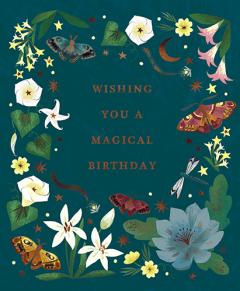 Felicitare - Moths, Dragonflies, Stars and Moon